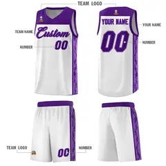 White Graffiti Side Pattern Basketball Jersey 5