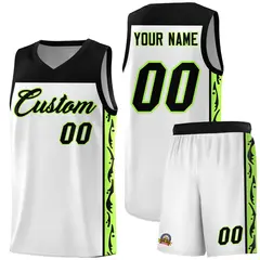 White Graffiti Side Pattern Basketball Jersey