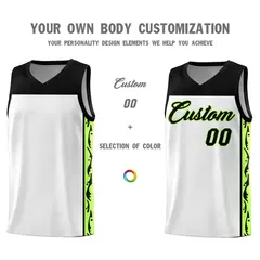 White Graffiti Side Pattern Basketball Jersey 3