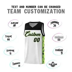 White Graffiti Side Pattern Basketball Jersey 4