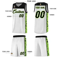 White Graffiti Side Pattern Basketball Jersey 5