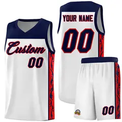 White Graffiti Side Pattern Basketball Jersey
