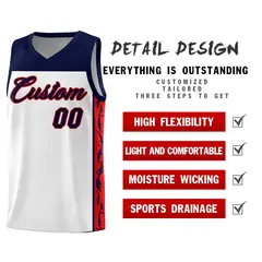 White Graffiti Side Pattern Basketball Jersey 2