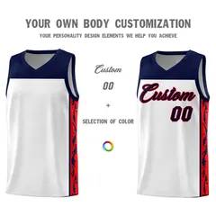 White Graffiti Side Pattern Basketball Jersey 3