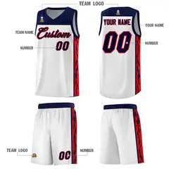 White Graffiti Side Pattern Basketball Jersey 5