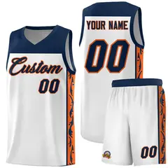 White Graffiti Side Pattern Basketball Jersey 1