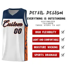 White Graffiti Side Pattern Basketball Jersey 2