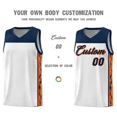 White Graffiti Side Pattern Basketball Jersey 3