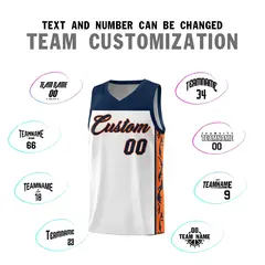 White Graffiti Side Pattern Basketball Jersey 4