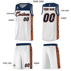White Graffiti Side Pattern Basketball Jersey 5