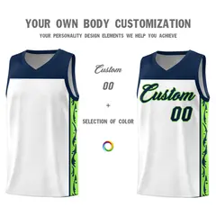 White Graffiti Side Pattern Basketball Jersey 3