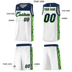 White Graffiti Side Pattern Basketball Jersey 5