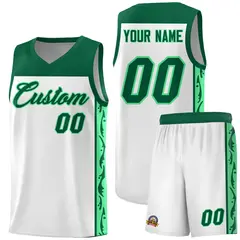White Graffiti Side Pattern Basketball Jersey 1