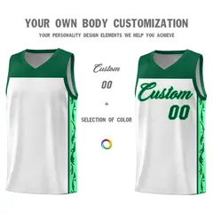 White Graffiti Side Pattern Basketball Jersey 3