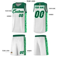 White Graffiti Side Pattern Basketball Jersey 5