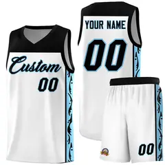White Graffiti Side Pattern Basketball Jersey 1