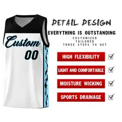 White Graffiti Side Pattern Basketball Jersey 2