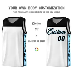 White Graffiti Side Pattern Basketball Jersey 3
