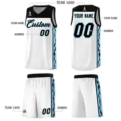 White Graffiti Side Pattern Basketball Jersey 5