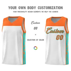 White Graffiti Side Pattern Basketball Jersey 3