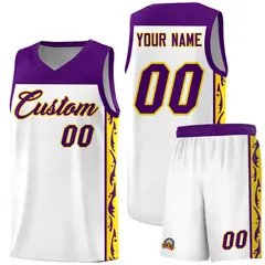 White Graffiti Side Pattern Basketball Jersey 1