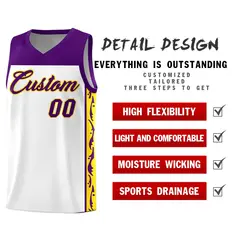White Graffiti Side Pattern Basketball Jersey 2
