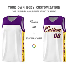 White Graffiti Side Pattern Basketball Jersey 3