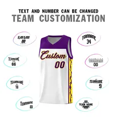 White Graffiti Side Pattern Basketball Jersey 4