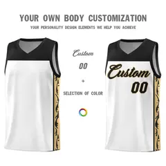 White Graffiti Side Pattern Basketball Jersey 3