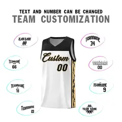 White Graffiti Side Pattern Basketball Jersey 4