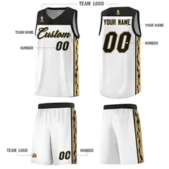 White Graffiti Side Pattern Basketball Jersey 5