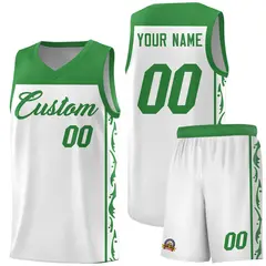 White Graffiti Side Pattern Basketball Jersey 1