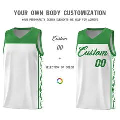 White Graffiti Side Pattern Basketball Jersey 3