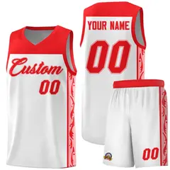 White Graffiti Side Pattern Basketball Jersey 1