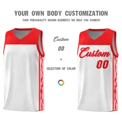 White Graffiti Side Pattern Basketball Jersey 3