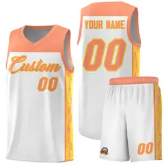 White Graffiti Side Pattern Basketball Jersey 1