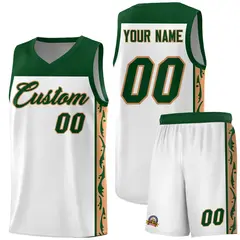 White Graffiti Side Pattern Basketball Jersey 1