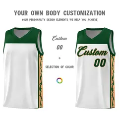 White Graffiti Side Pattern Basketball Jersey 3