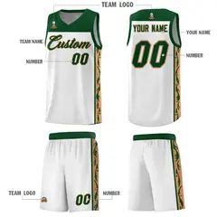 White Graffiti Side Pattern Basketball Jersey 5