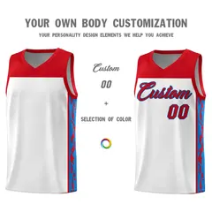 White Graffiti Side Pattern Basketball Jersey 3
