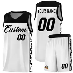 White Graffiti Side Pattern Basketball Jersey 1
