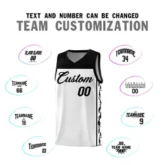White Graffiti Side Pattern Basketball Jersey 4