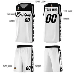 White Graffiti Side Pattern Basketball Jersey 5