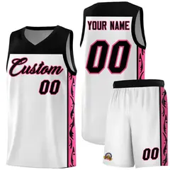 White Graffiti Side Pattern Basketball Jersey 1