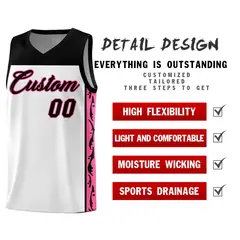 White Graffiti Side Pattern Basketball Jersey 2
