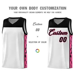 White Graffiti Side Pattern Basketball Jersey 3