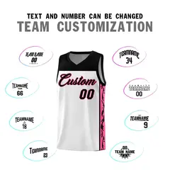 White Graffiti Side Pattern Basketball Jersey 4