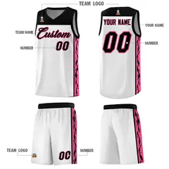 White Graffiti Side Pattern Basketball Jersey 5