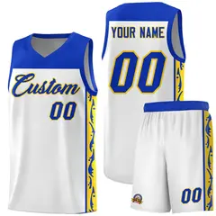 White Graffiti Side Pattern Basketball Jersey 1