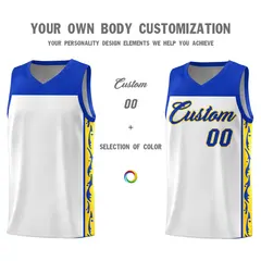 White Graffiti Side Pattern Basketball Jersey 3